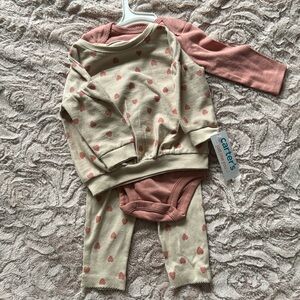 Heart 3 piece set outfit /  6months